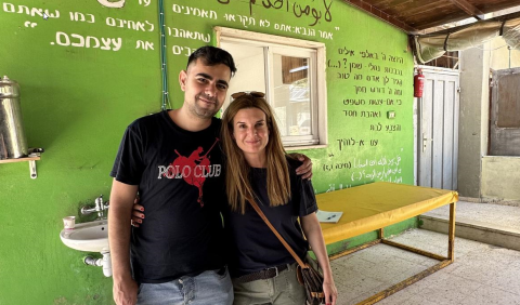 Gemma Tognini with Roots member Bilal in the West Bank